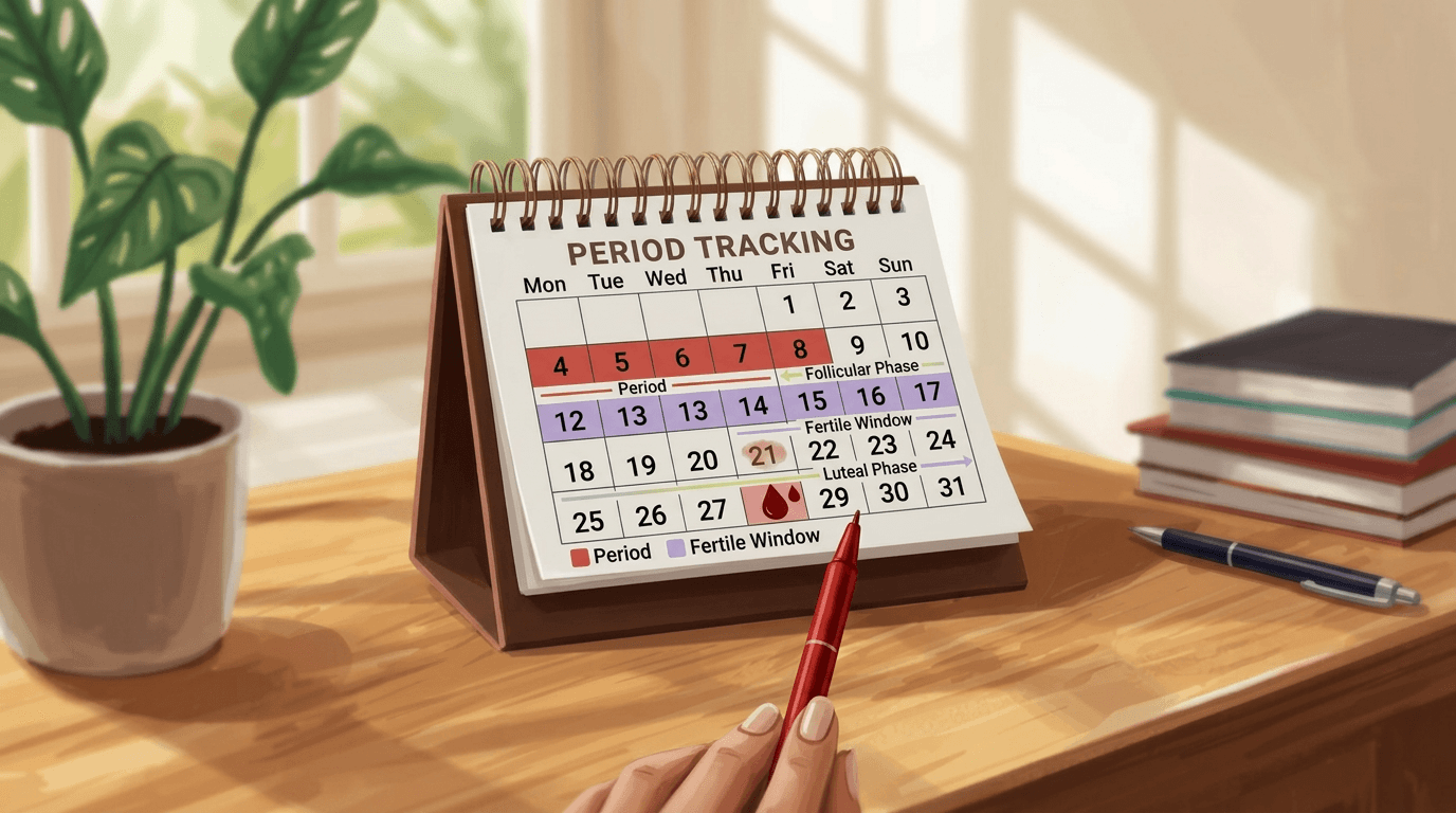 Tracking your cycle helps with the implantation bleeding vs period comparison
