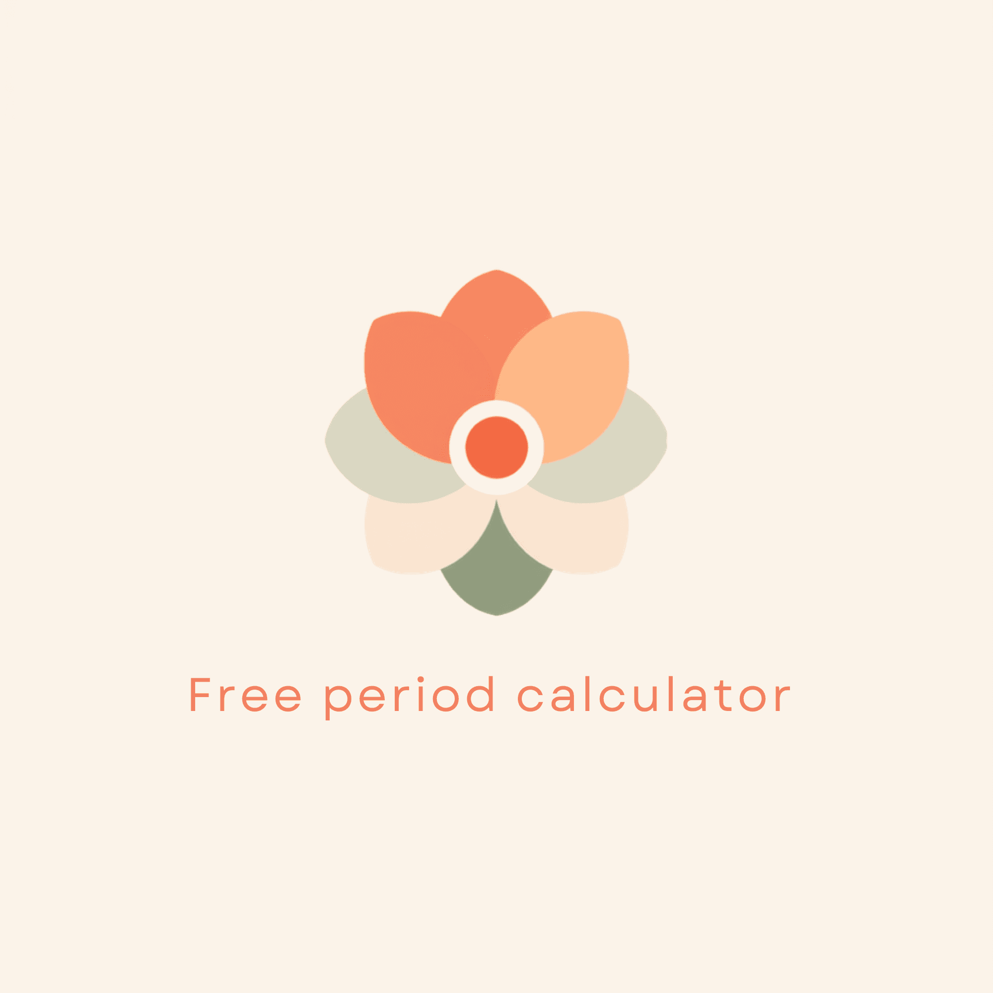 Free online calculator for periods showing the next period date