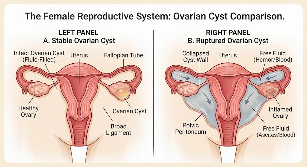 What does ovarian cysts pain feel like