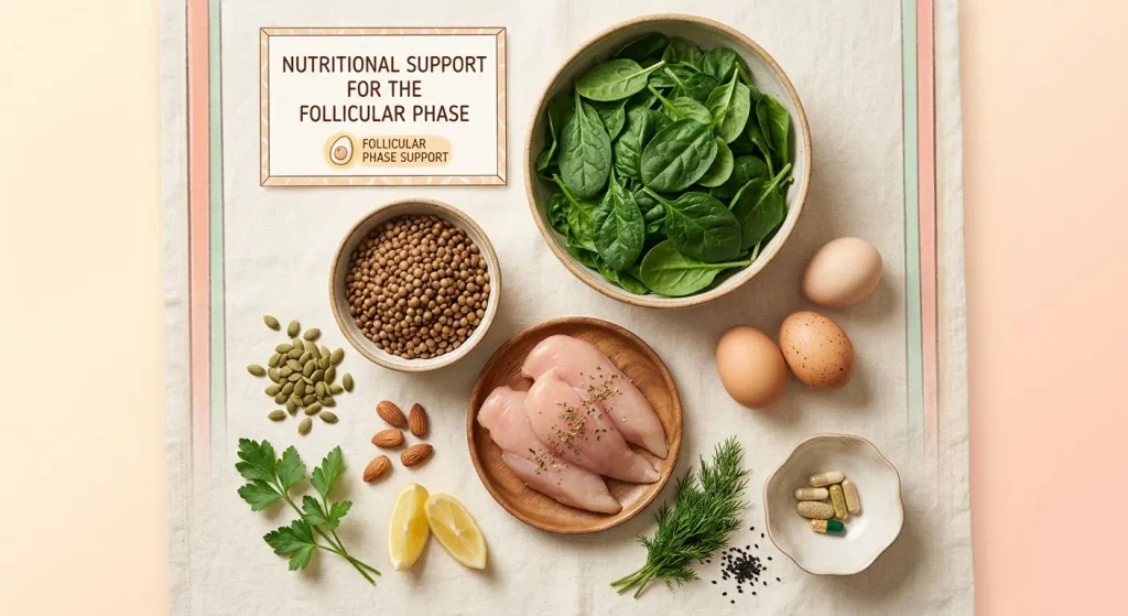 eaIron and protein rich foods that support the follicular phase.]