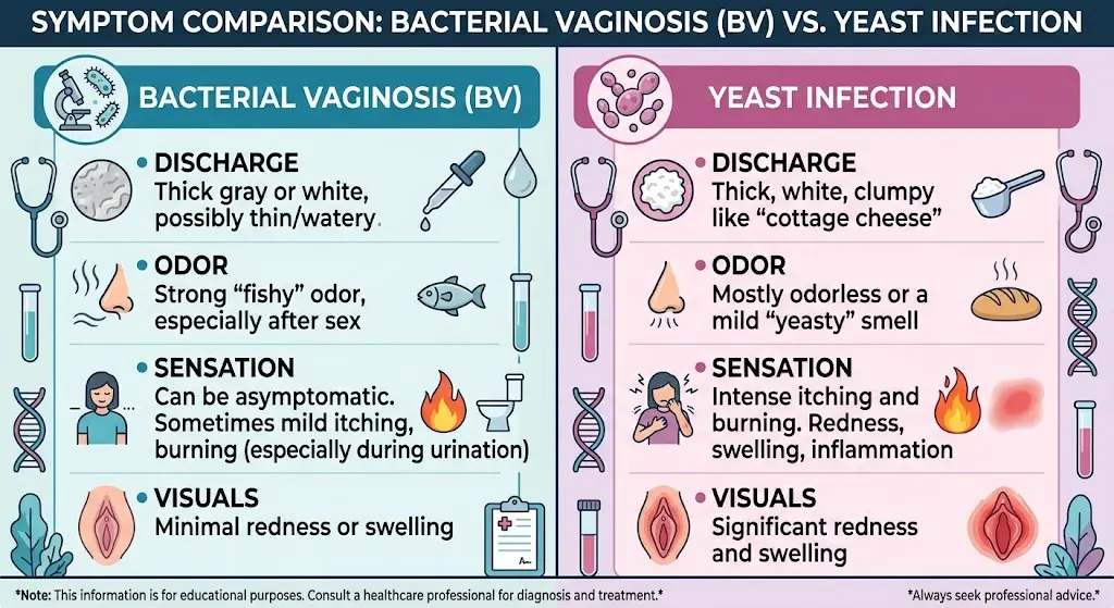 bacterial vaginosis vs yeast infection